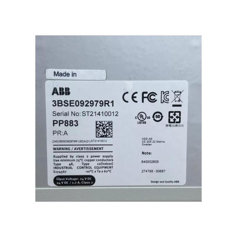ABB PP883 3BSE092979R1 | Touch Panel 30-Day Returns