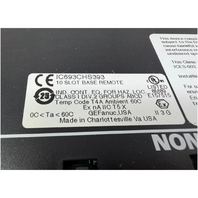 GE IC693CHS393 10-Slot Expansion Base