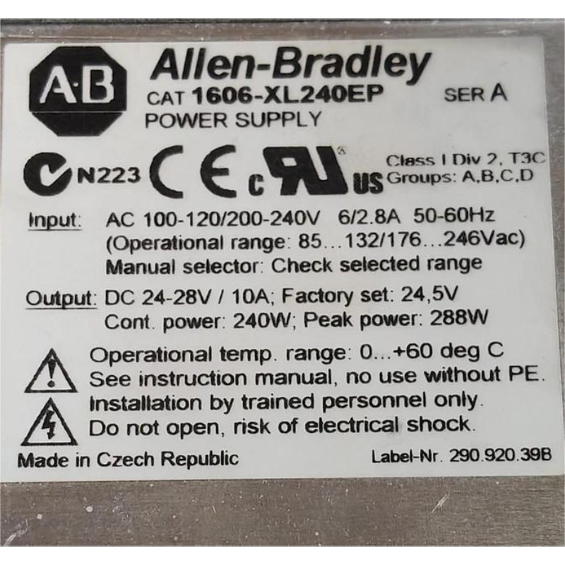 Allen Bradley 1606-XL240EP Power Supply
