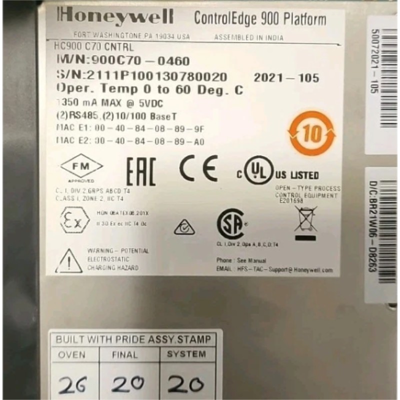 Honeywell 900C70-0460 HC900 C70 Controller CPU