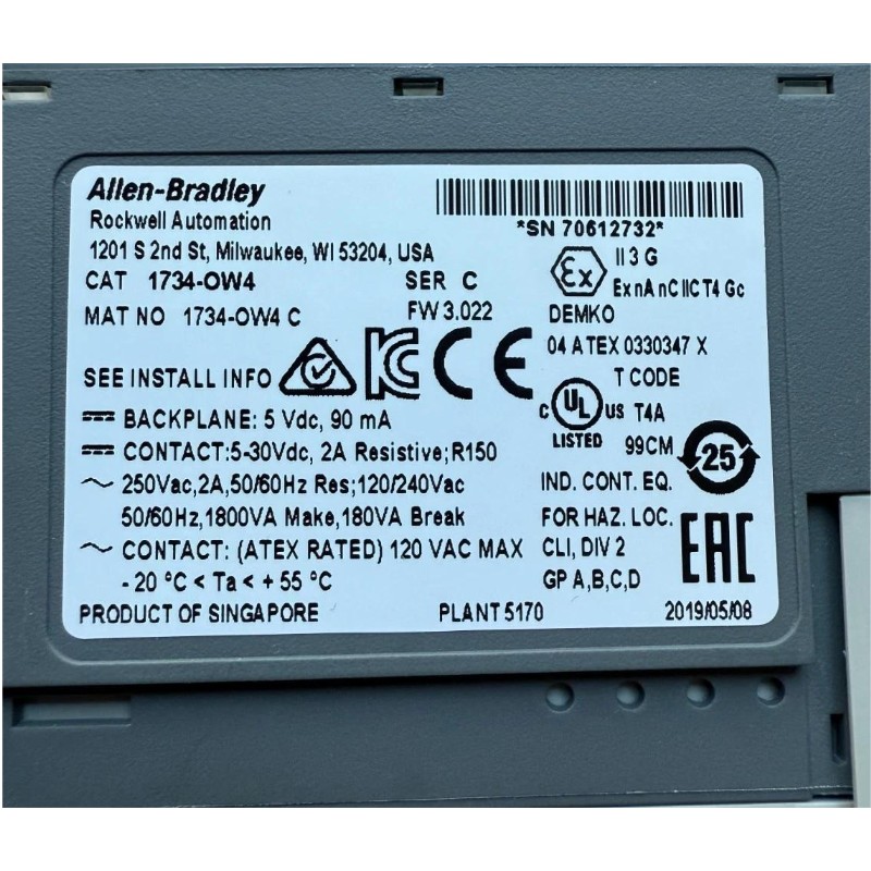Allen Bradley 1734-OW4 Point I/O Digital Contact Output Module