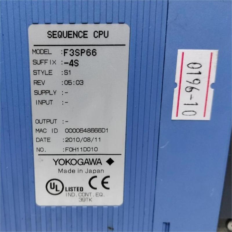 Yokogawa F3SP66-4S Sequential CPU Module