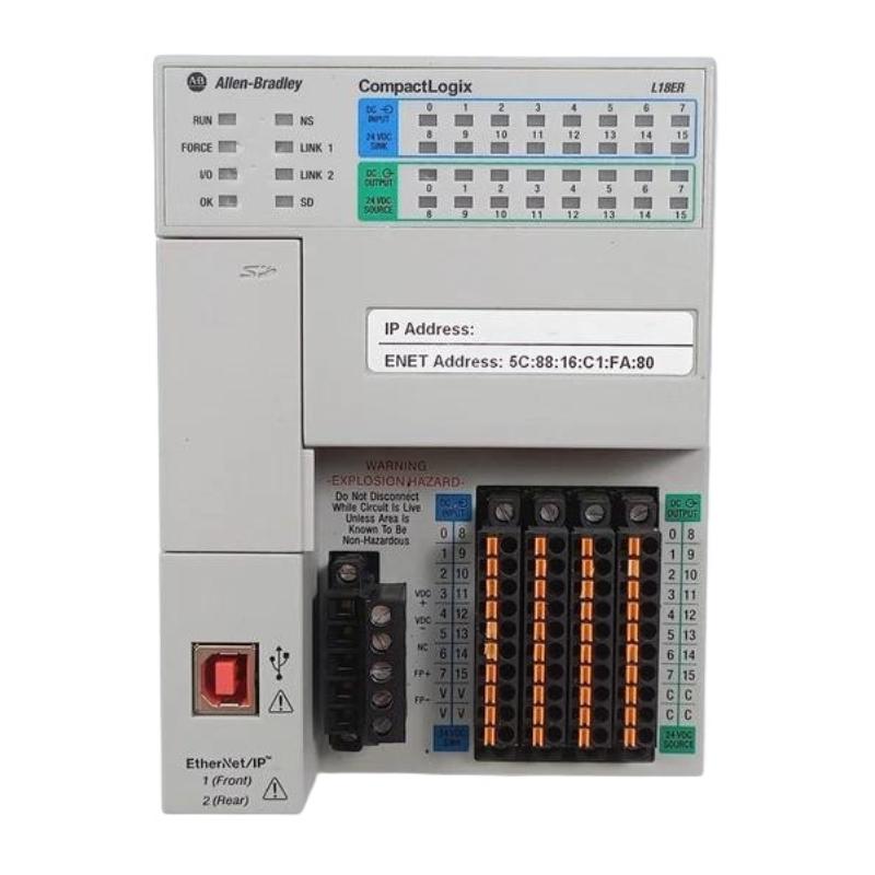 Allen Bradley 1769-L18ER-BB1B CompactLogix 5370 L1 EtherNet/IP Controller