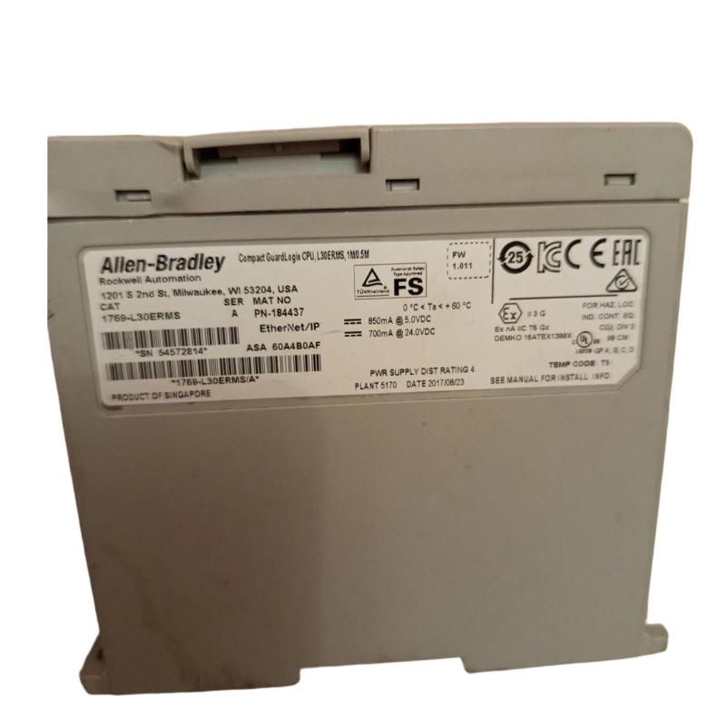 Allen Bradley 1769-L30ERMS Compact GuardLogix 5370 Ethernet Controller