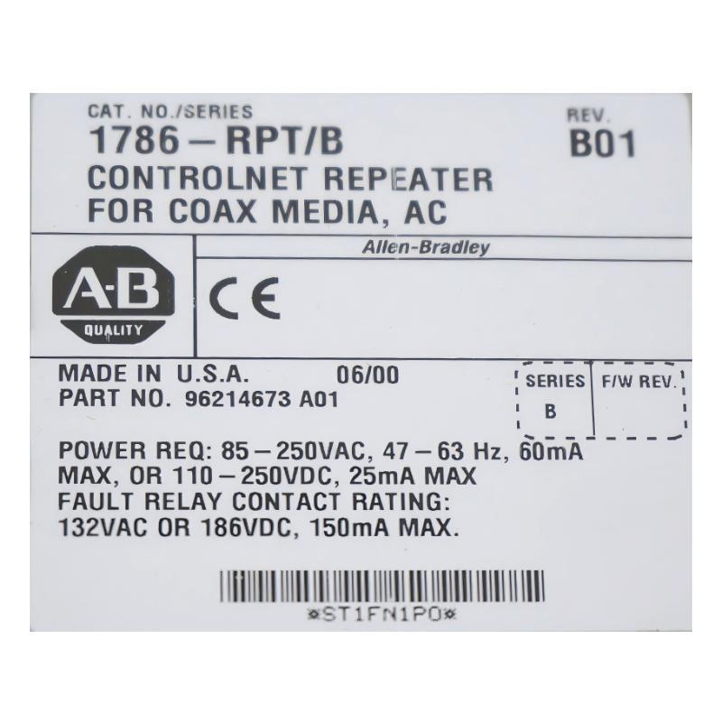 Allen Bradley 1786-RPT ControlNet Coaxial Repeater