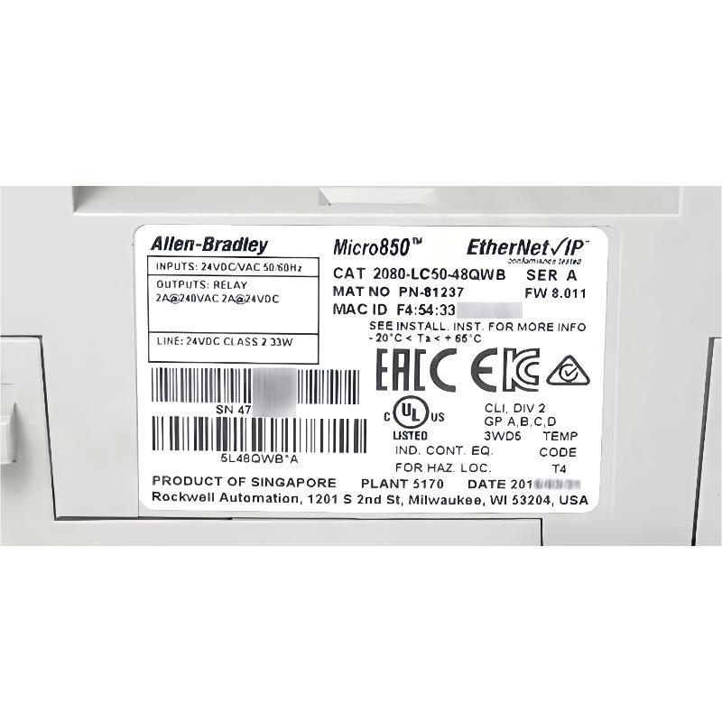 Allen Bradley 2080-LC50-48QWB Micro850 Programmable Controller