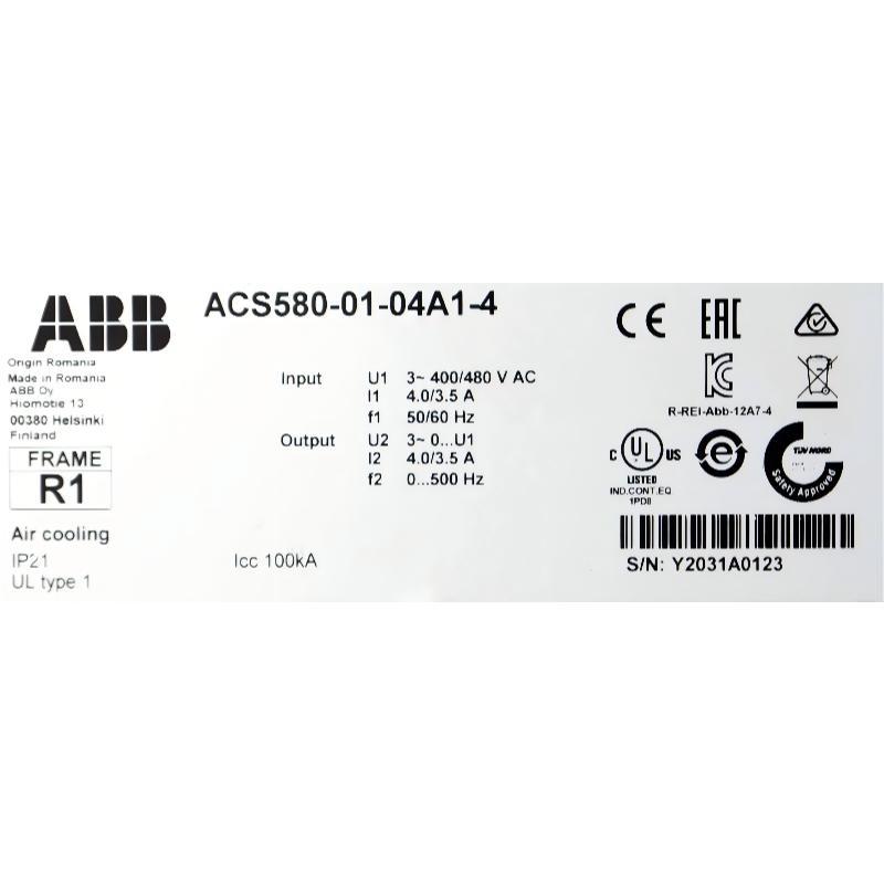 ABB ACS580-01-04A1-4 3ABD50000038939 Frequency Converter