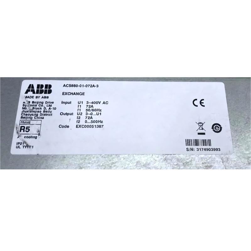 ABB ACS880-01-072A-3 3AUA0000108022 Frequency Converter