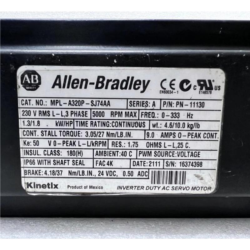Allen Bradley MPL-A320P-SJ74AA Servo Motor