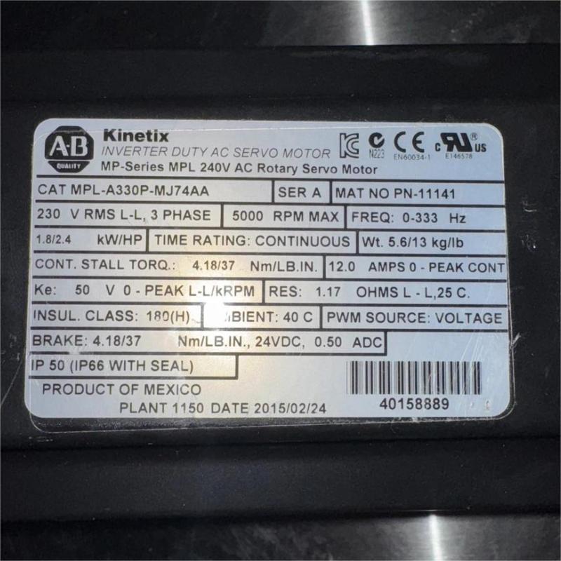 Allen Bradley MPL-A330P-MJ74AA Servo Motor