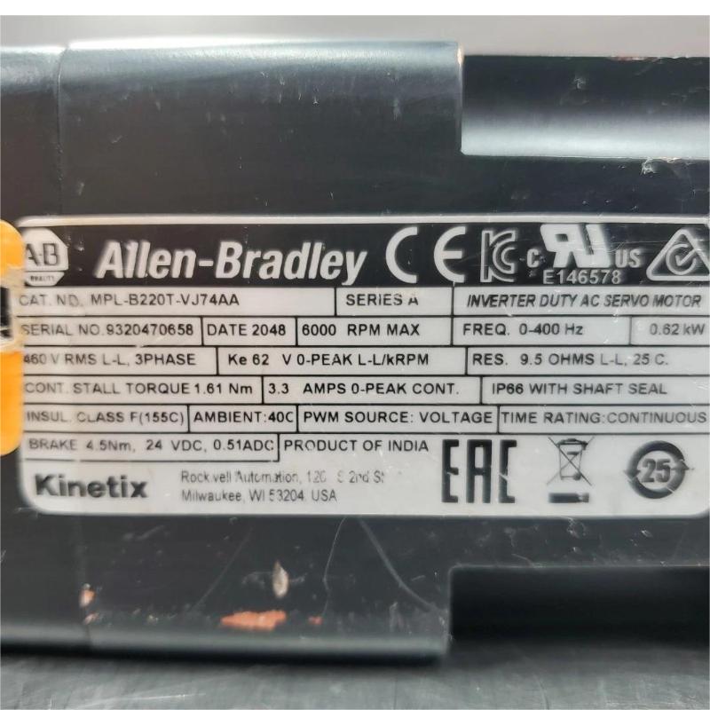 Allen Bradley MPL-B220T-VJ74AA Servo Motor