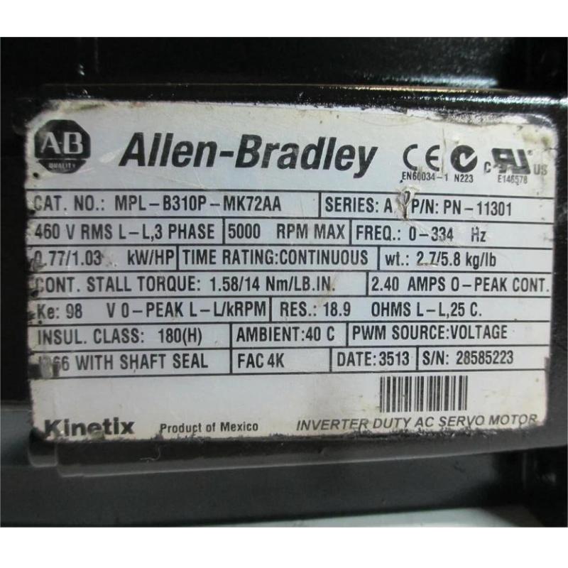 Allen Bradley MPL-B310P-MK72AA Servo Motor