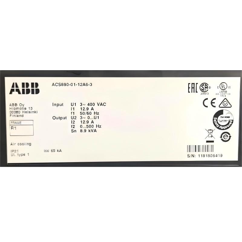ABB ACS880-01-12A6-3 3ABD00035964-D Frequency Converter