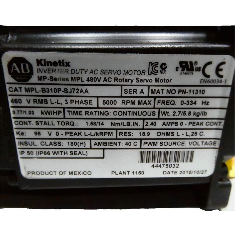 Allen Bradley MPL-B310P-SJ72AA Servo Motor