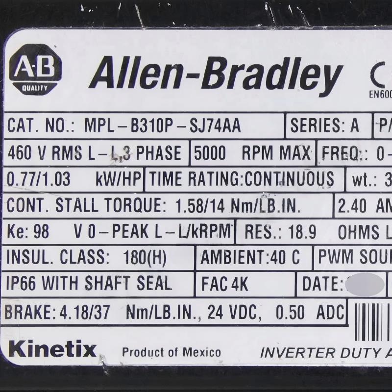 Allen Bradley MPL-B310P-SJ74AA Servo Motor