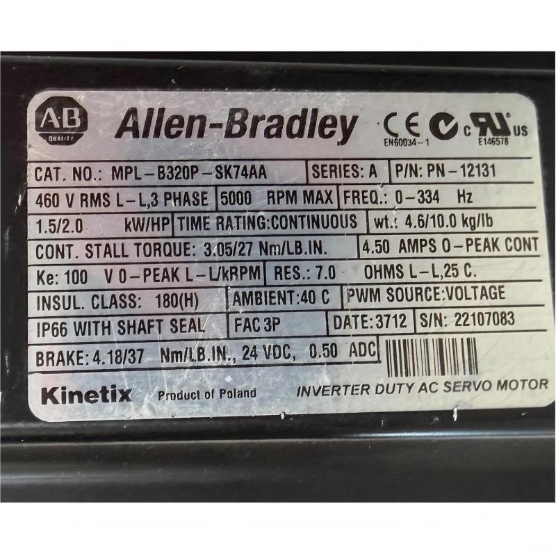 Allen Bradley MPL-B320P-SK74AA Servo Motor