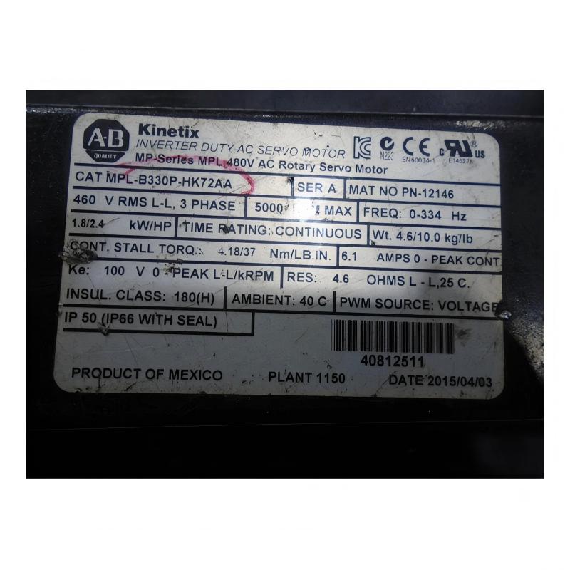 Allen Bradley MPL-B330P-HK72AA Servo Motor