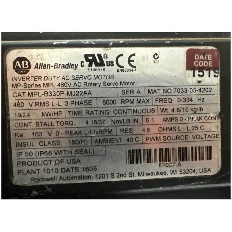 Allen Bradley MPL-B330P-MJ22AA Servo Motor
