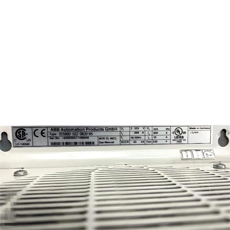 ABB DCS800-S02-0820-05 3AUA0000153659 DC Speed Controller