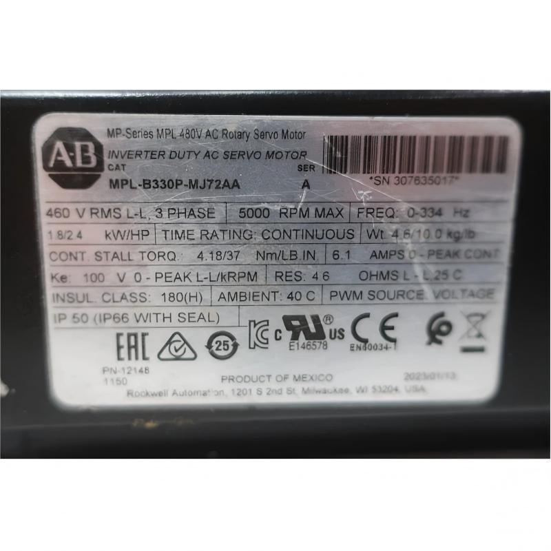 Allen Bradley MPL-B330P-MJ72AA Servo Motor