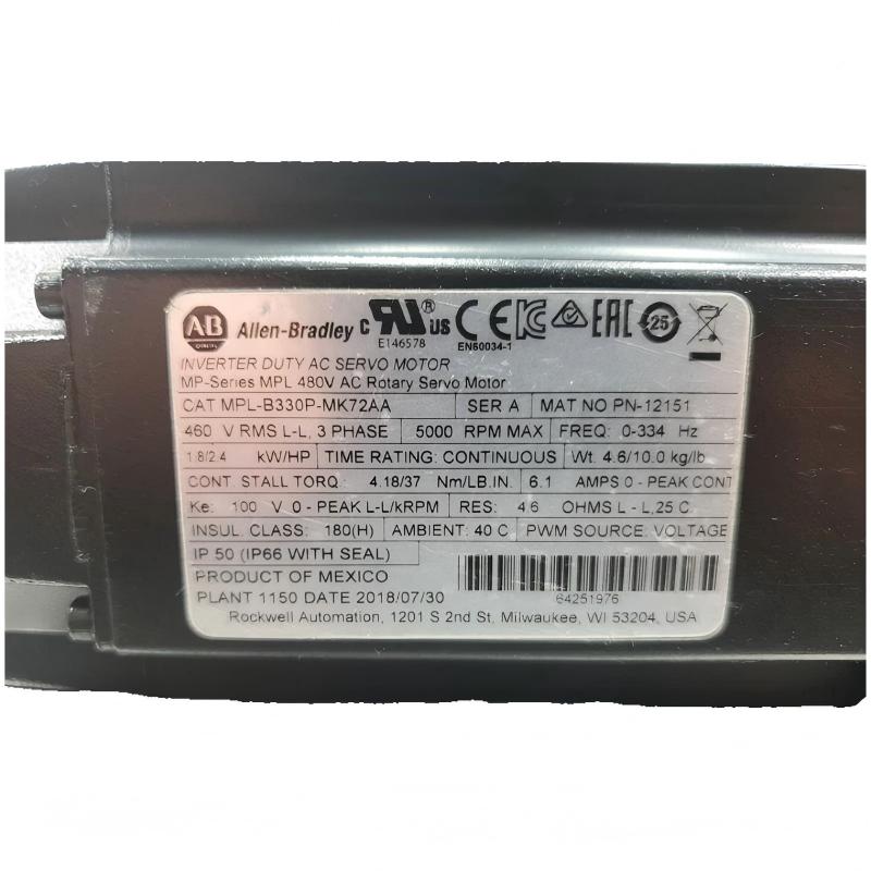 Allen Bradley MPL-B330P-MK72AA Servo Motor