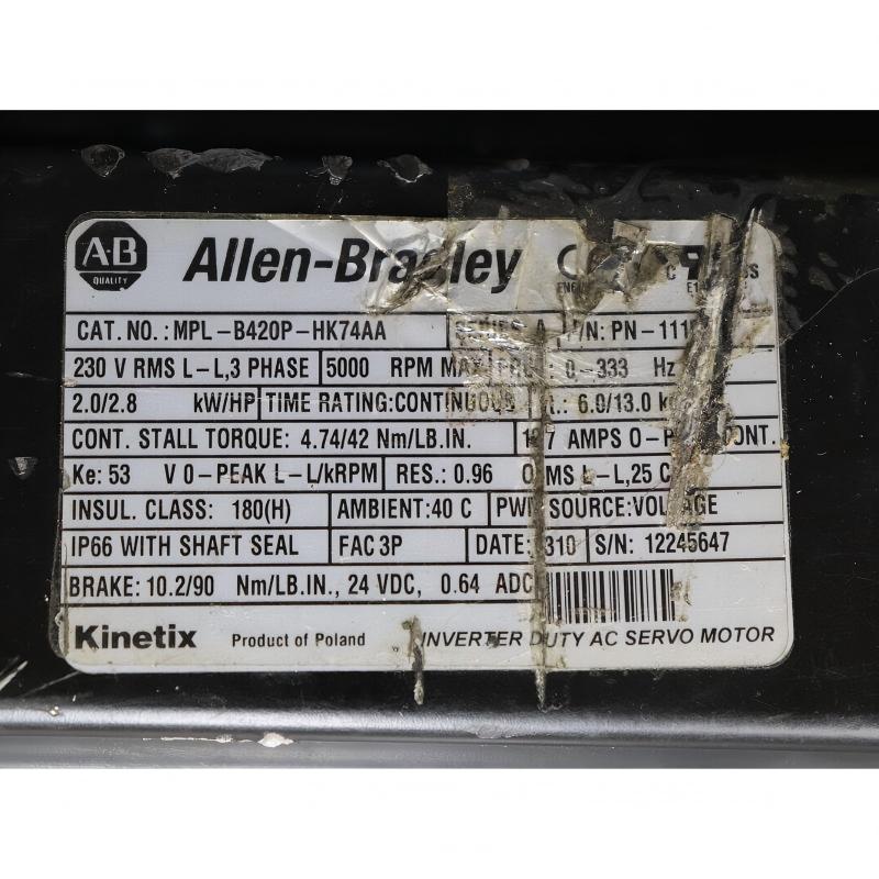 Allen Bradley MPL-B420P-HK74AA Servo Motor