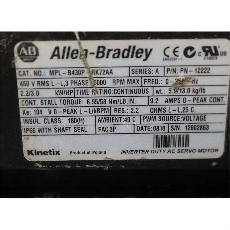 Allen Bradley MPL-B430P-RK72AA Servo Motor