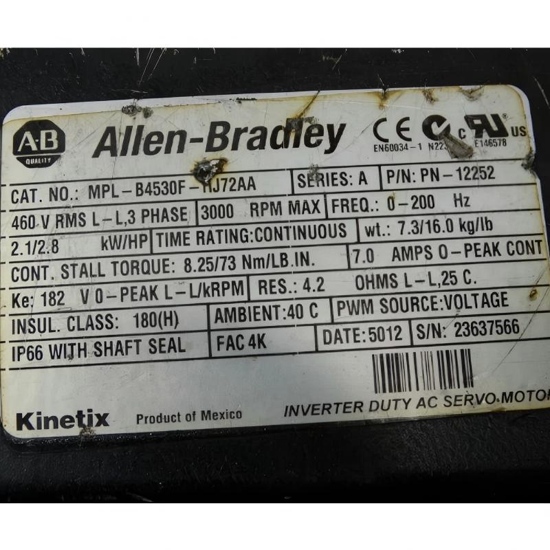 Allen Bradley MPL-B4530F-HJ72AA Servo Motor