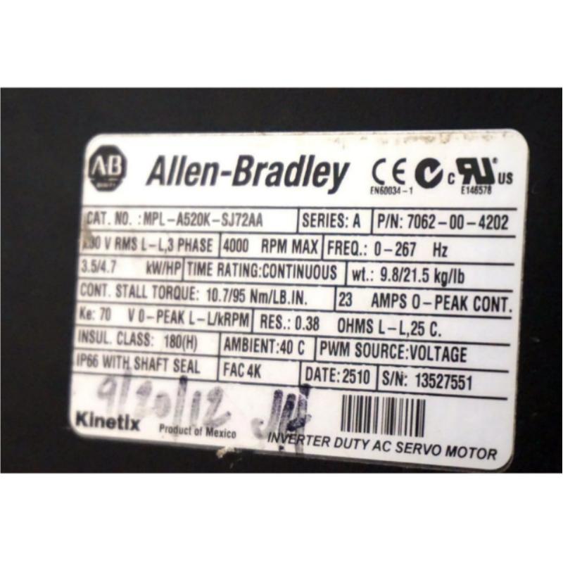 Allen Bradley MPL-A520K-SJ72AA Servo Motor