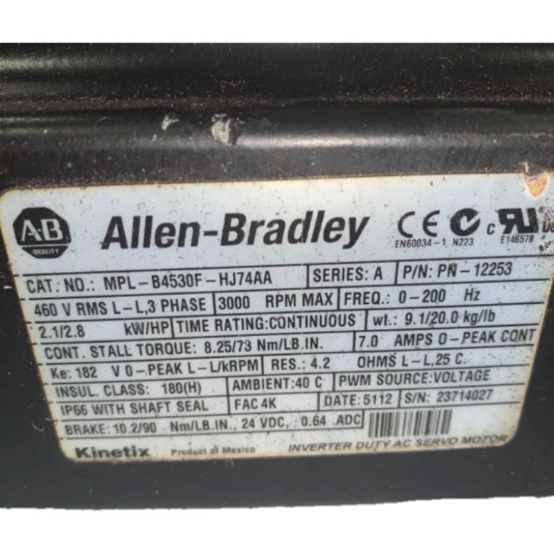 Allen Bradley MPL-B4530F-HJ74AA Servo Motor