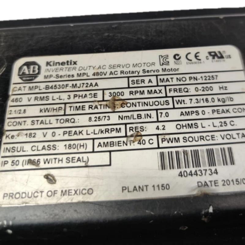 Allen Bradley MPL-B4530F-MJ72AA Servo Motor