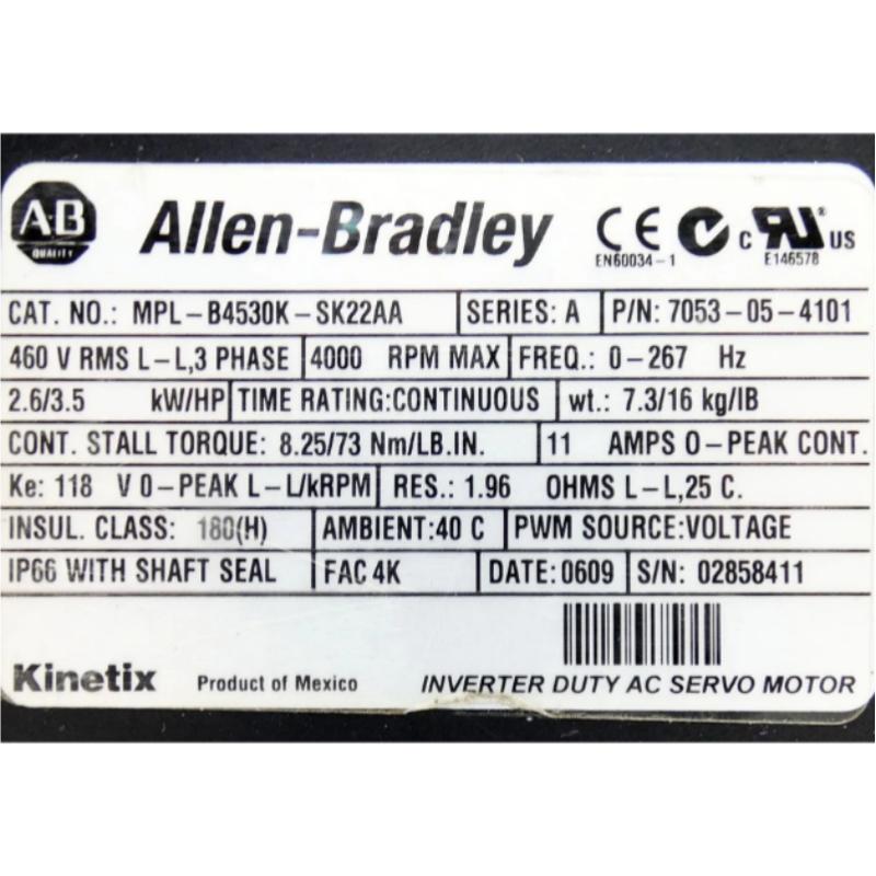 Allen Bradley MPL-B4530K-SK22AA Servo Motor