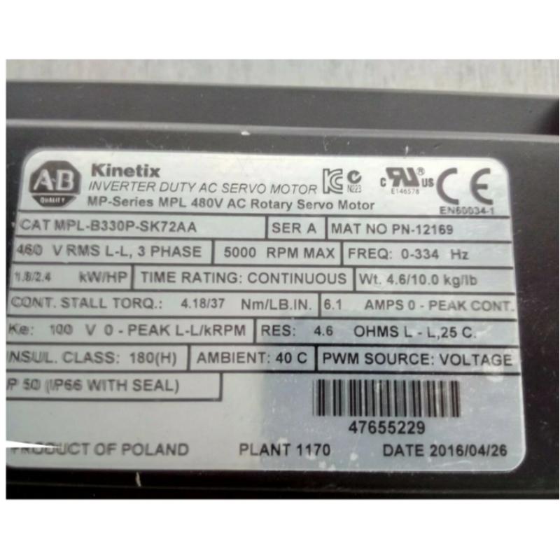 Allen Bradley MPL-B4530K-SK72AA Servo Motor