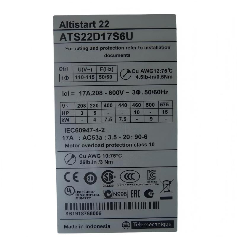 Schneider ATS22D17S6U Soft Starter